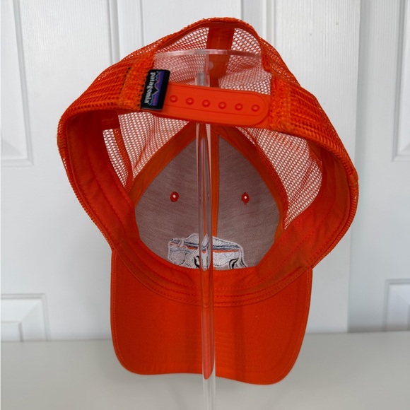 Patagonia Fitz Roy Bison Trucker One Size Hat Mesh Snapback Orange - Picture 3 of 7